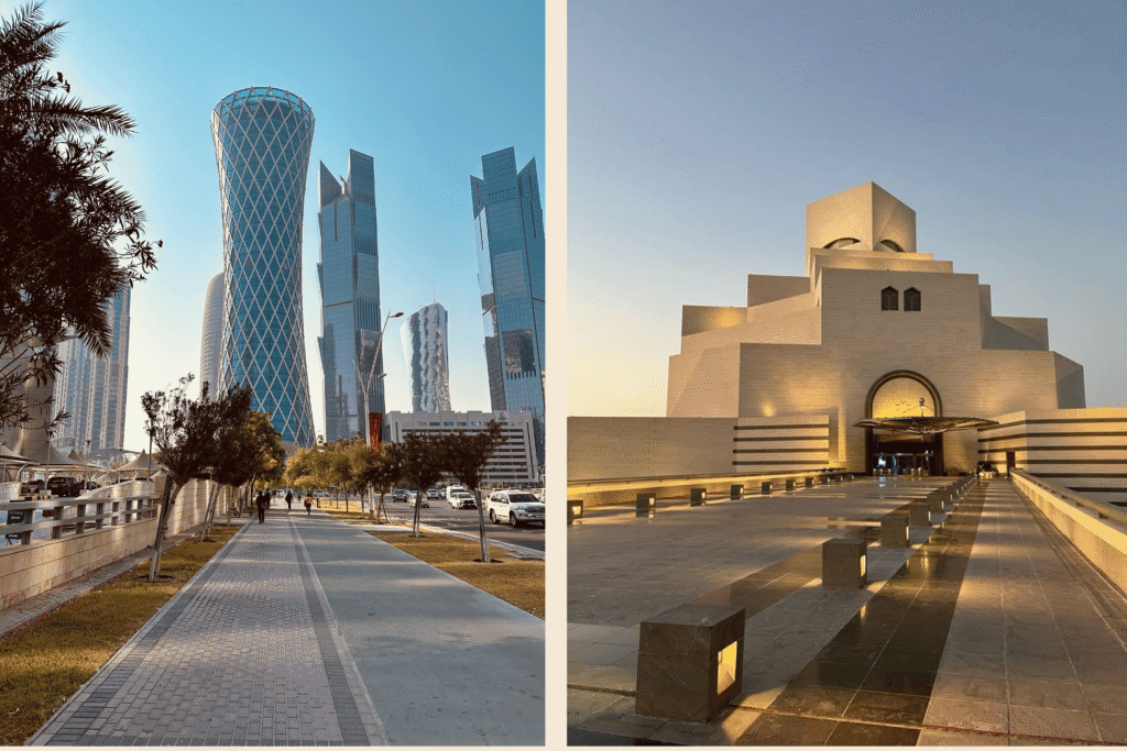Unique modern skyscrapers of the Doha skyline