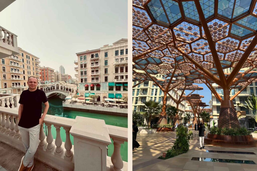 The air-conditioned outdoor luxury shopping street at Crystal Walk