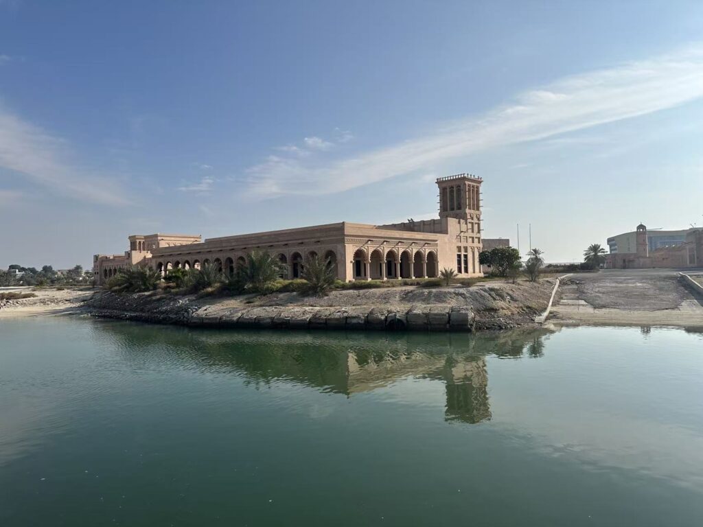 Quiet marina view from Tashas Al Bateen restaurant